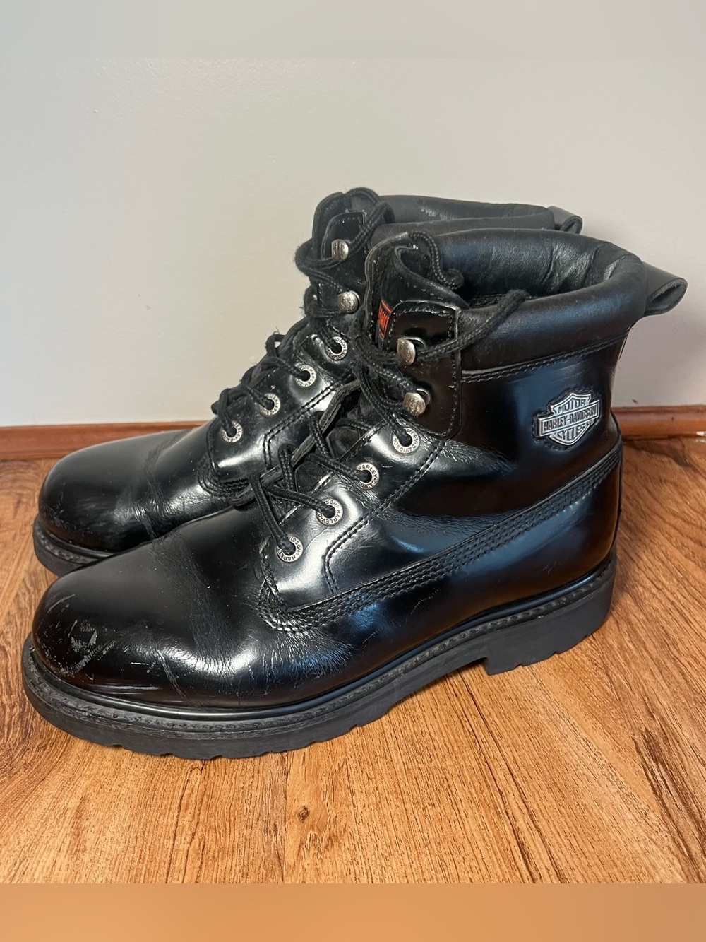 Harley-Davidson Black Leather Lace-Up Men's Boots